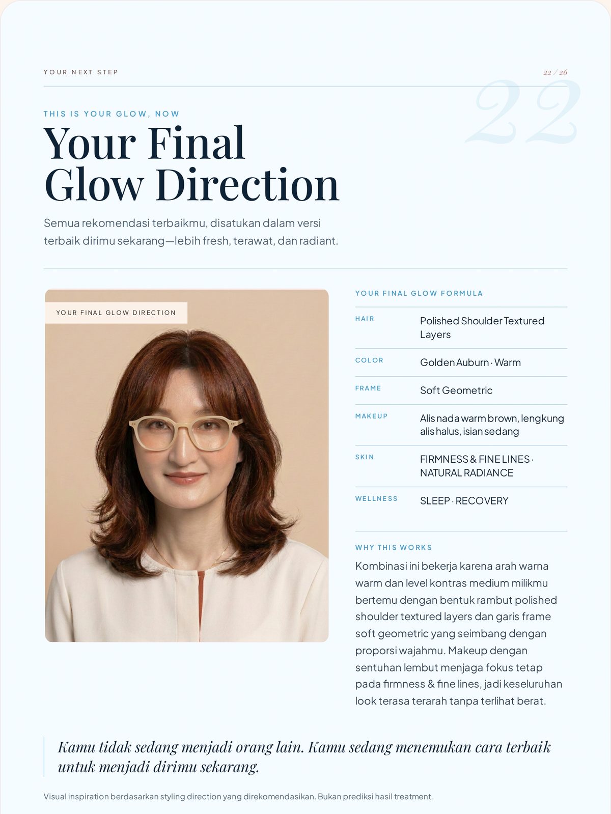 Halaman Your Final Glow Direction dari sebuah Glow After 40++ report